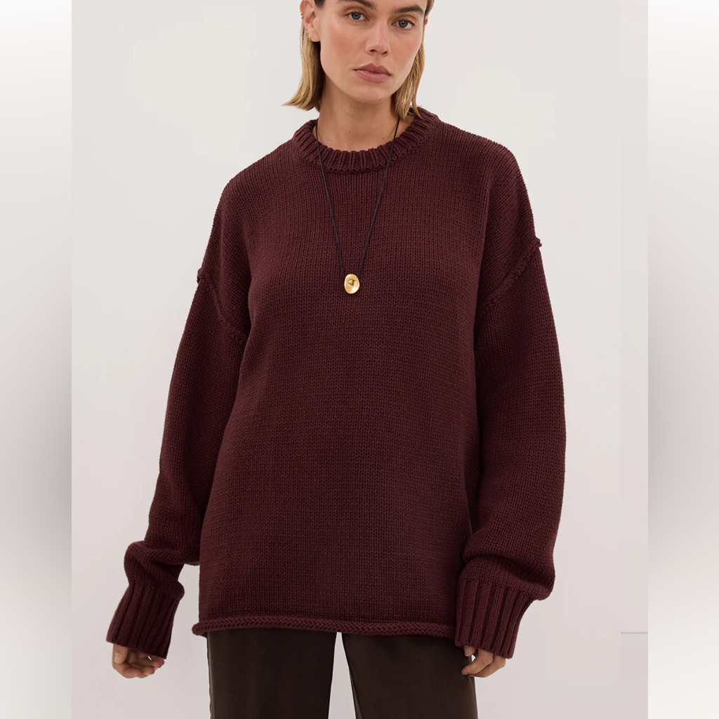 Dissh Roy Walnut Oversized Longline Knit Jumper - New With Tag